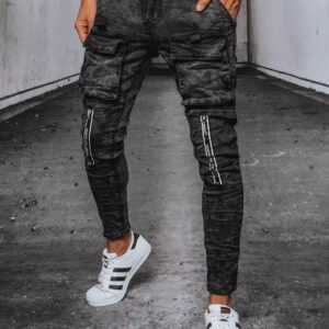 Dstreet Trendy černé rifle s kapsami