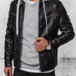 Dstreet Trendy černá koženková bunda