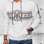 Dstreet Stylová mikina v bílé barvě New York