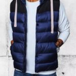 Dstreet Pohodlná prošívaná vesta v granátové barvě