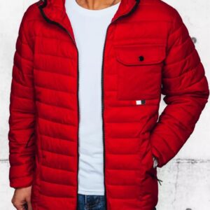 Dstreet Stylová červená prošívaná bunda