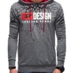 Inny Šedá mikina s nápisem Desing s kapucí B1582