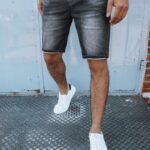 Dstreet Úžasné riflové kraťasy v grafitové barvě