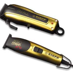 Kiepe Golden Combo set 2 (6352) - profesionální akumulátorový strojek Rival 6315 + profesionální konturovací strojek Zero Pro 6324 + ClipperCare PLUS - sprej na čistení 5v1